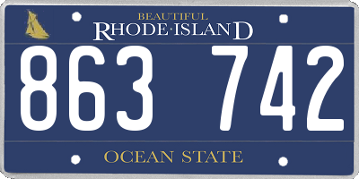 RI license plate 863742