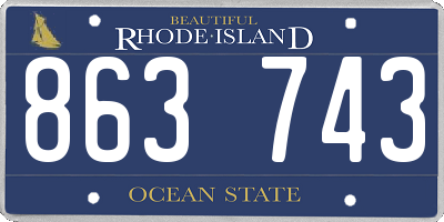 RI license plate 863743