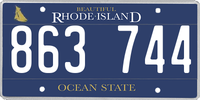 RI license plate 863744