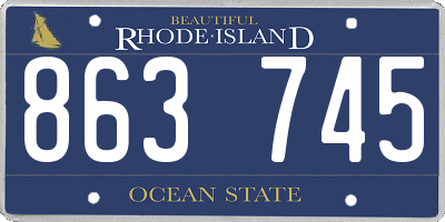 RI license plate 863745