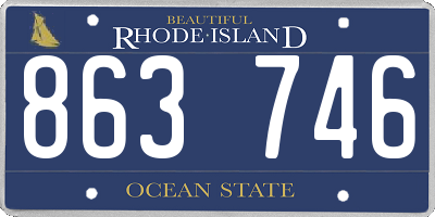 RI license plate 863746