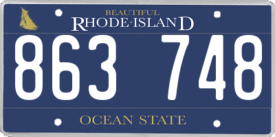 RI license plate 863748