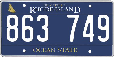 RI license plate 863749