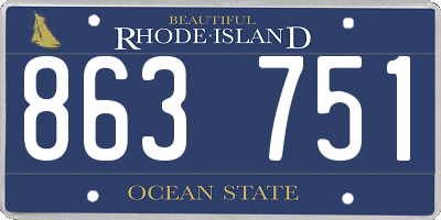 RI license plate 863751