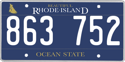 RI license plate 863752