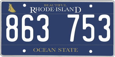 RI license plate 863753
