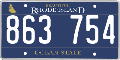 RI license plate 863754