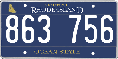 RI license plate 863756