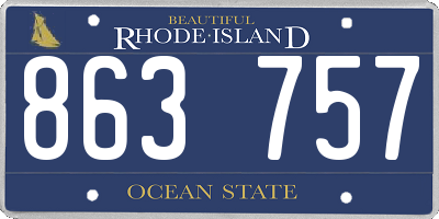 RI license plate 863757