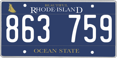 RI license plate 863759