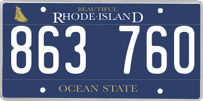 RI license plate 863760