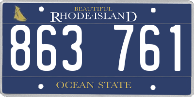 RI license plate 863761