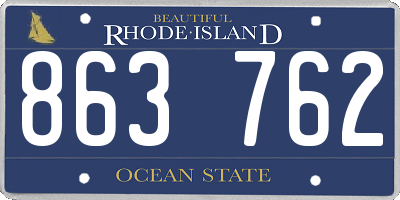 RI license plate 863762