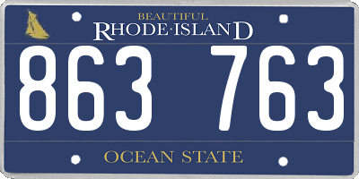 RI license plate 863763
