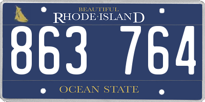 RI license plate 863764