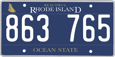 RI license plate 863765