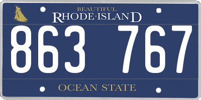 RI license plate 863767