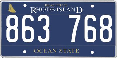 RI license plate 863768