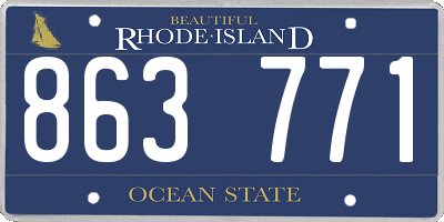 RI license plate 863771