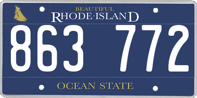 RI license plate 863772