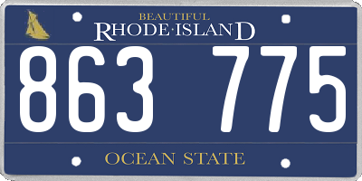 RI license plate 863775