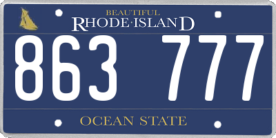 RI license plate 863777