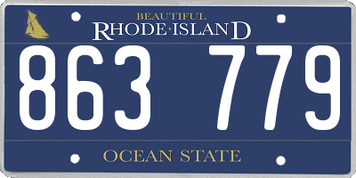 RI license plate 863779