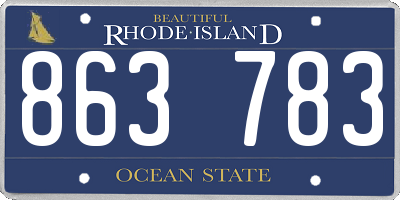 RI license plate 863783
