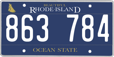 RI license plate 863784
