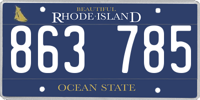 RI license plate 863785