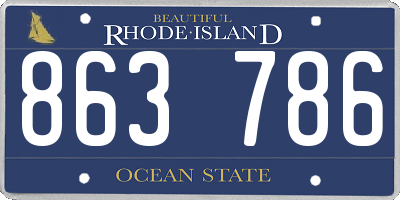 RI license plate 863786