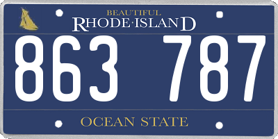 RI license plate 863787