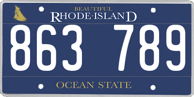 RI license plate 863789