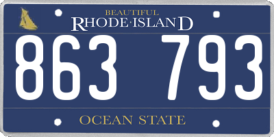 RI license plate 863793