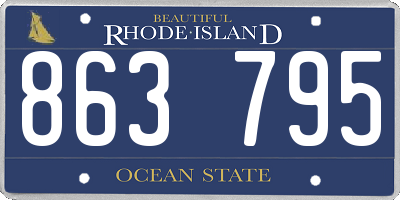 RI license plate 863795