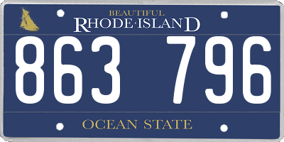 RI license plate 863796