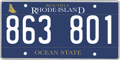 RI license plate 863801