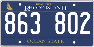 RI license plate 863802