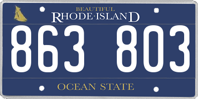 RI license plate 863803