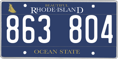 RI license plate 863804