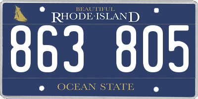 RI license plate 863805