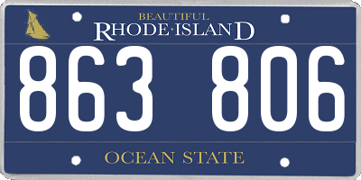 RI license plate 863806