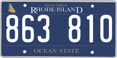 RI license plate 863810