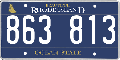 RI license plate 863813