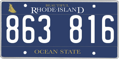 RI license plate 863816