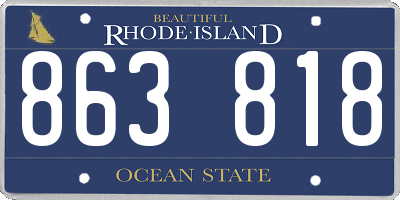 RI license plate 863818