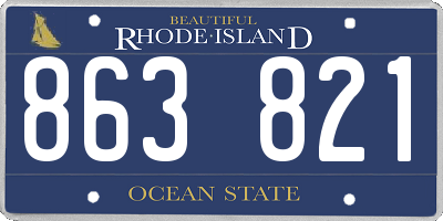 RI license plate 863821