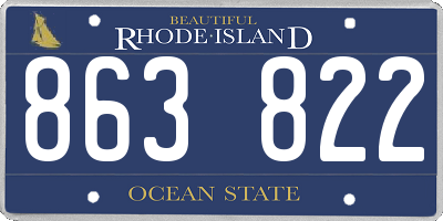 RI license plate 863822