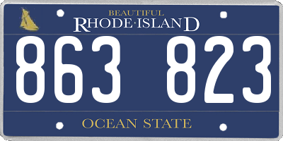 RI license plate 863823