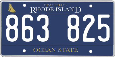 RI license plate 863825